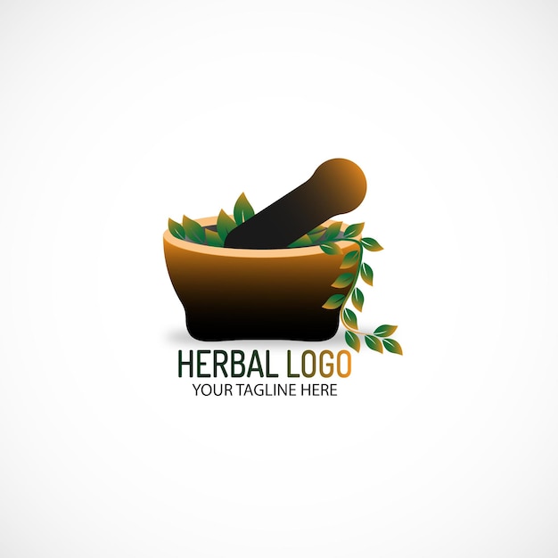 Vector herbal logo template design