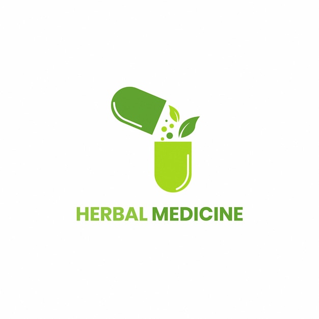 Vettore logo della medicina di erbe