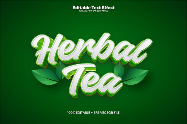 Редактируемый текстовый эффект Herbal Tea в современном тренде