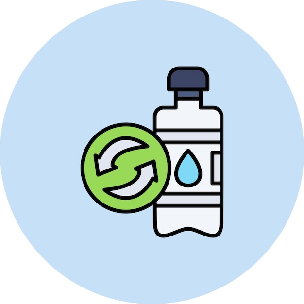 Herbruikbare vectorbeeld van het icoon van de fles Kan worden gebruikt voor ecologische producten