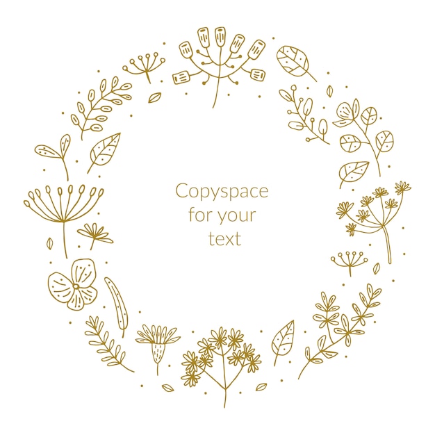 Herbs hand drawn doodle  clipart, set of elements