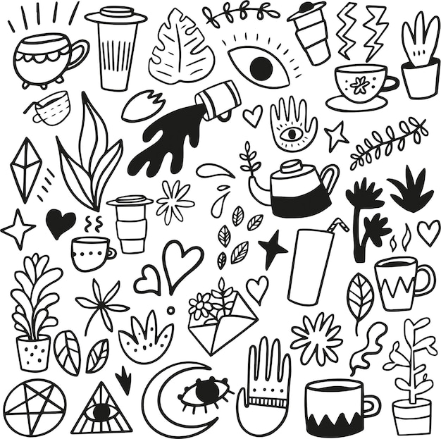 Herbs and tea doodles
