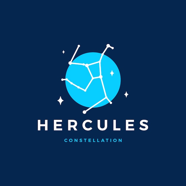 Hercules star constellation logo vector icon illustration