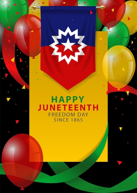 Herdenkingsbanner met juneteenth-insignes