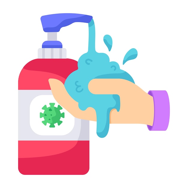 Here is a flat icon of liquid soap