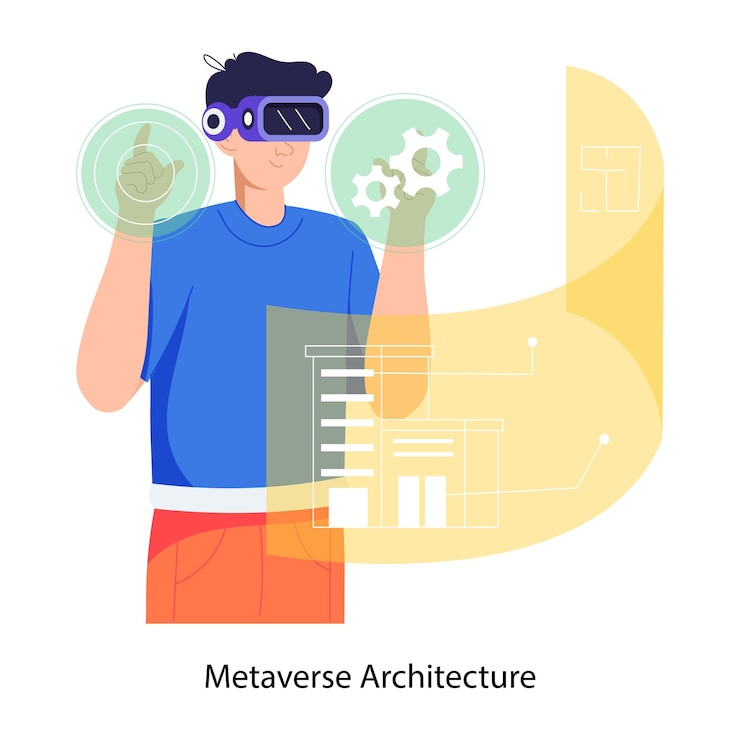 Vector here is a flat illustration of metaverse agriculture