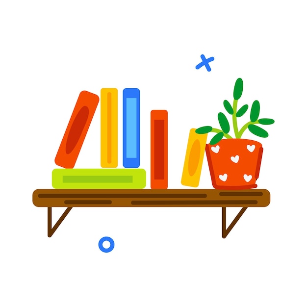 Here is a flat sticker of books stand