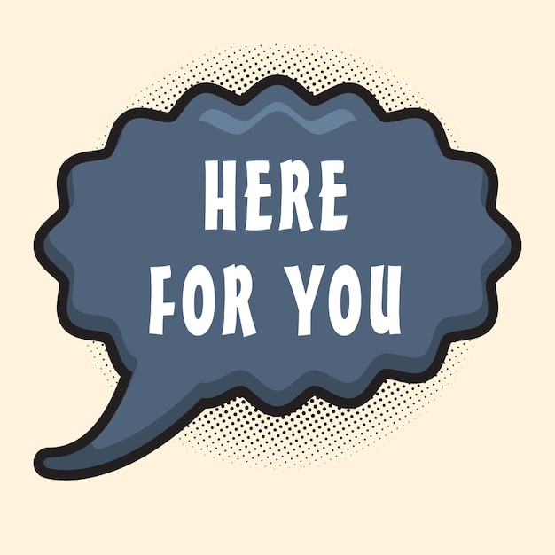 Vector here for you messages sticker design lettering sticker typographic message chat badge