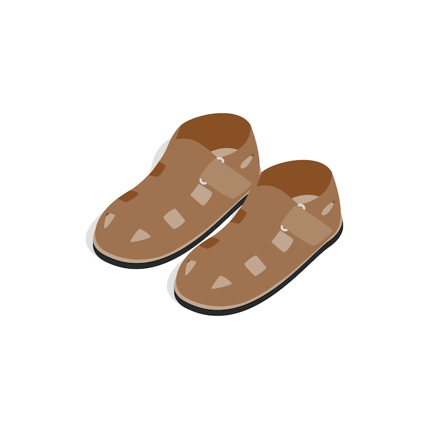 Heren sandalen icoon in isometrische 3D-stijl op een witte achtergrond