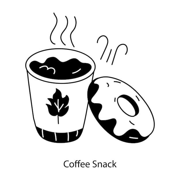 Heres a doodle icon of coffee snack