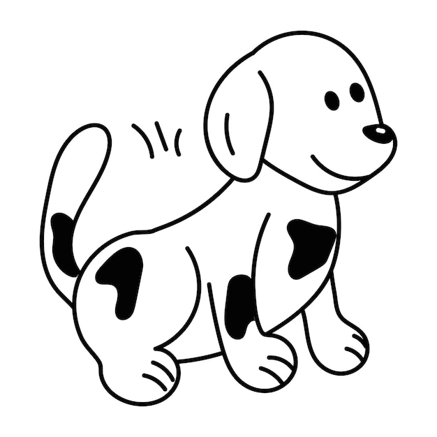 heres a doodle icon of dog sitting