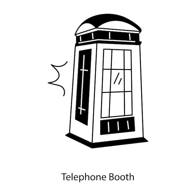 Vector heres a doodle icon of telephone booth