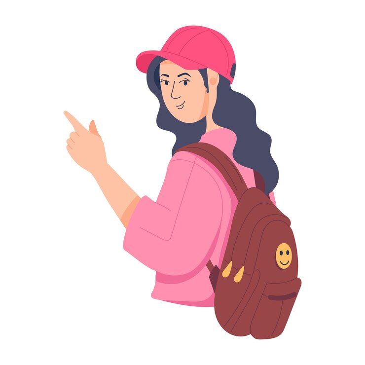 Vector heres a flat character of college girl