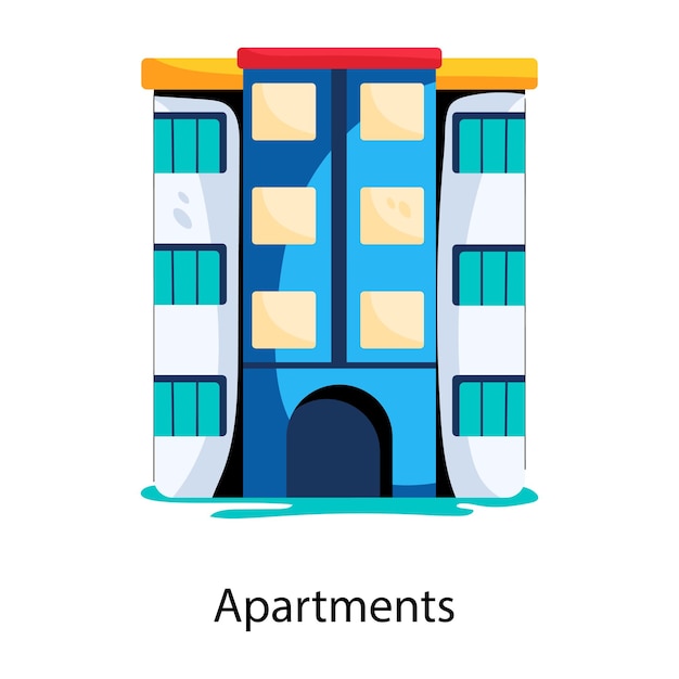 Heres a flat icon of apartments building