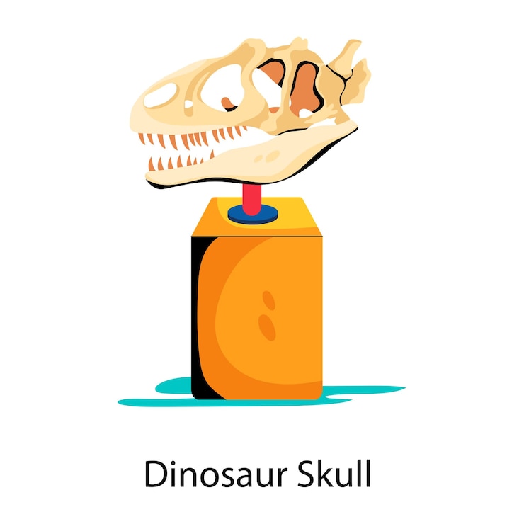 Vector heres a flat icon of dinosaur skull
