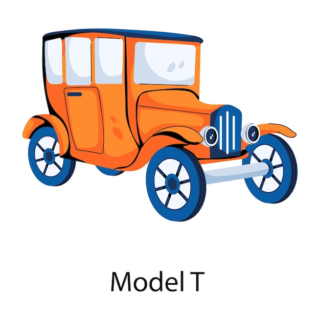 Heres a flat icon of model t