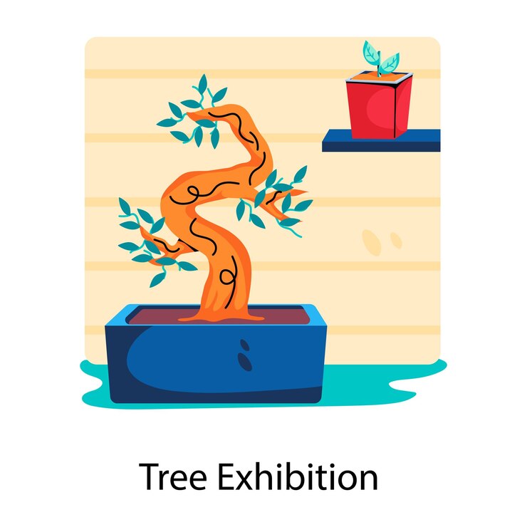 Vector heres a flat icon of tree exhibition