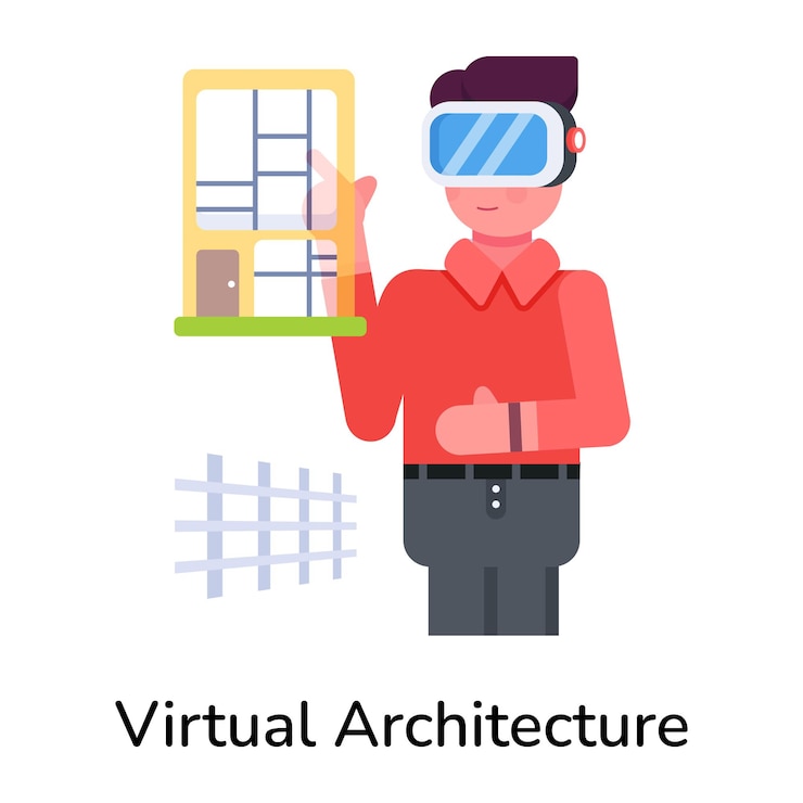 Vector heres a flat icon of virtual architecture