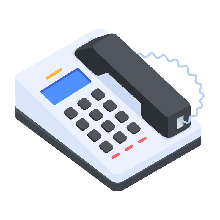Vector heres an isometric icon of landline telephone