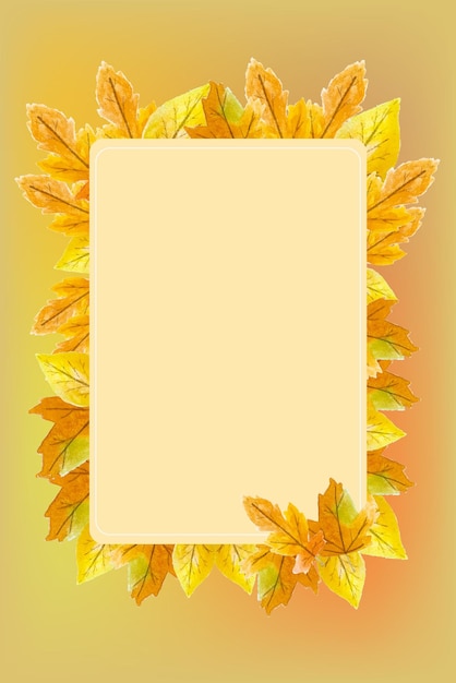 Herfst achtergrond Frame voor tekst Thanksgiving en Harvest Day Blad en acorn vallen horizontale banner Vector illustratie Aquarel esdoorn bladeren grens
