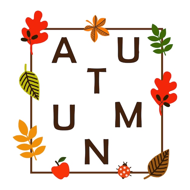 Herfst achtergrond met bladeren Vector illustratie Hallo herfst