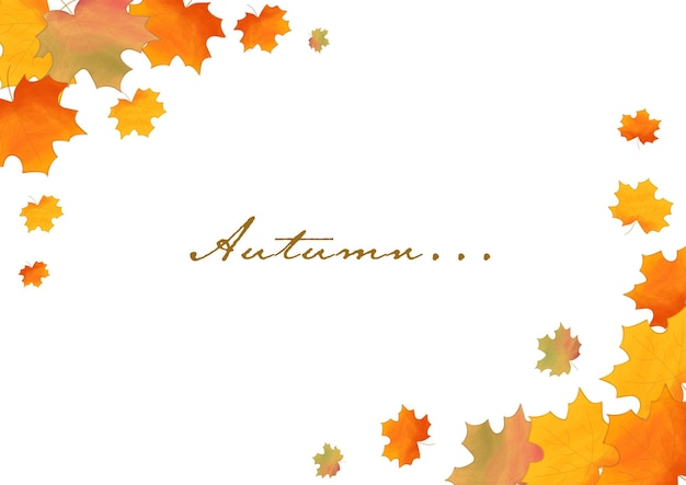 Herfst achtergrond met esdoorn aquarel bladeren. esdoornblad met aquareleffect, herfstbladeren