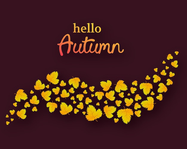 Herfst achtergrond met herfst gele bladeren en plaats voor tekst. ontwerp voor het spandoek of de poster van het herfstseizoen. vector illustratie