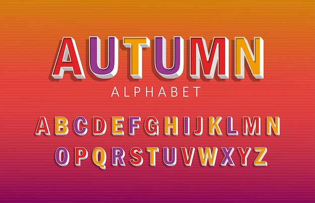 Vector herfst alfabet concept