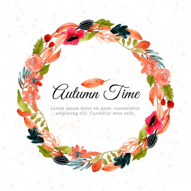 herfst aquarel bloemen krans