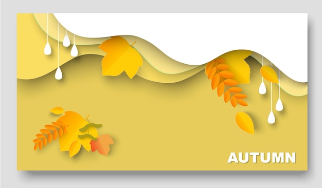 Herfst banner thanksgiving ontwerp val 3d vector