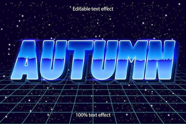 Herfst bewerkbaar teksteffect retro-stijl