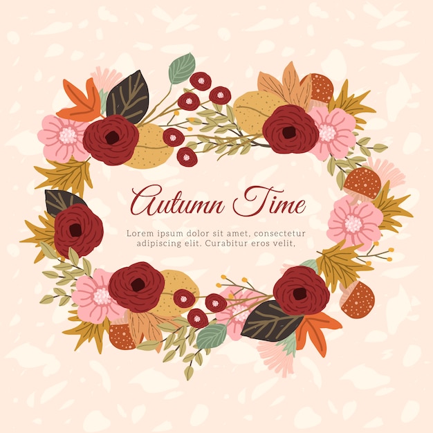 herfst bloemen frame en textuur achtergrond