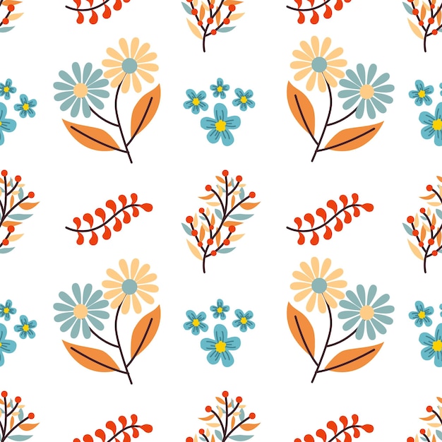 Vector herfst boeket bloemen vector naadloze patroon achtergrond
