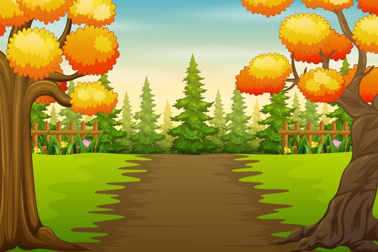 Vector herfst bomen in het parklandschap