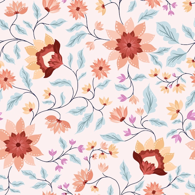 Vector herfst chintz folk bloemmotief