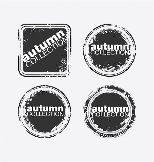 Vector herfst collectie grungy stempel