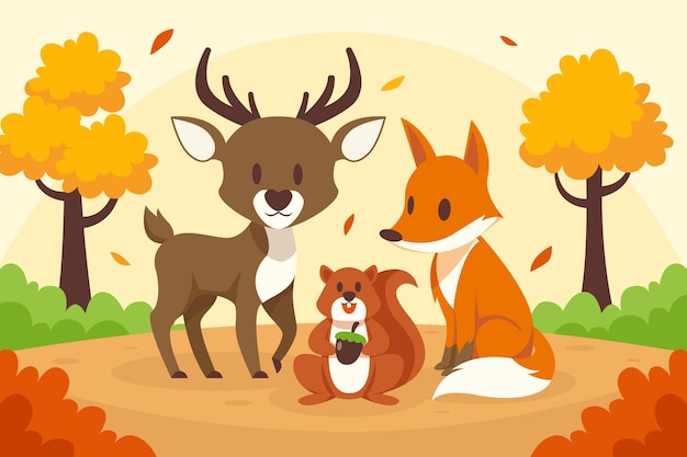 Herfst dieren collectie