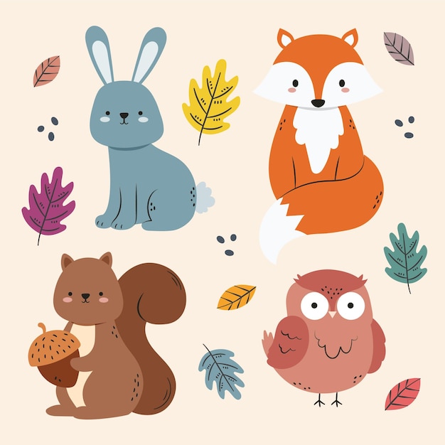 Herfst dieren collectie