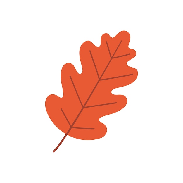 Herfst eikenblad. Platte vectorillustratie.