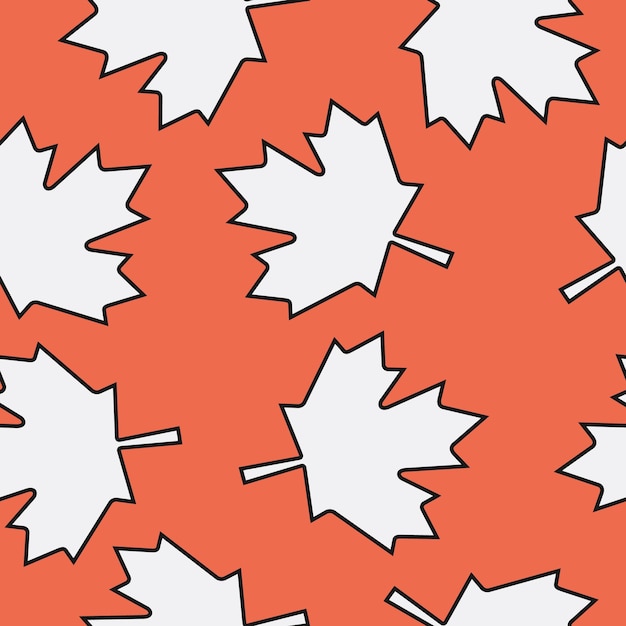 Herfst esdoornblad naadloze vector illustratie patroon geïsoleerd op oranje background