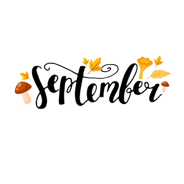 Herfst handgetekende letters met stralen. vectorillustratie geïsoleerd op wit