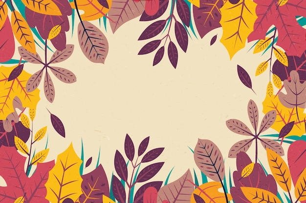 Vector herfst handgetekende platte achtergrond