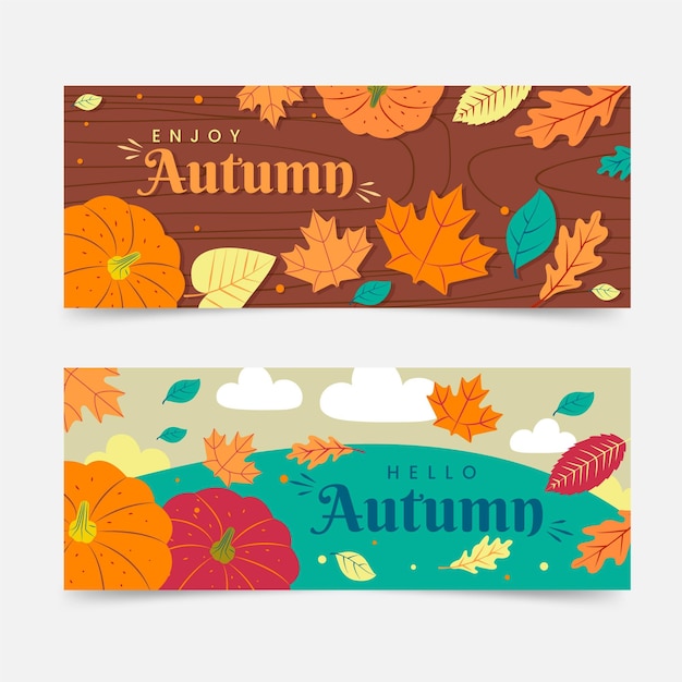 Herfst horizontale banners set