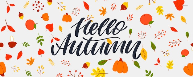 Herfst illustratie banner vector herfst belettering kaart