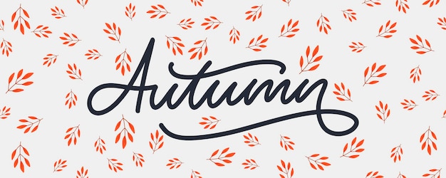 Vector herfst illustratie banner vector herfst belettering kaart