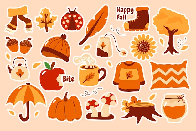 Vector herfst illustratie set