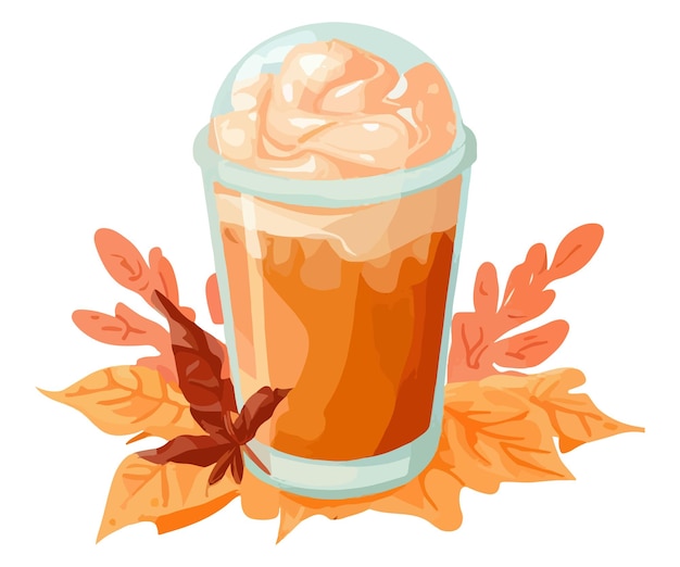 Herfst koffie aquarel clipart