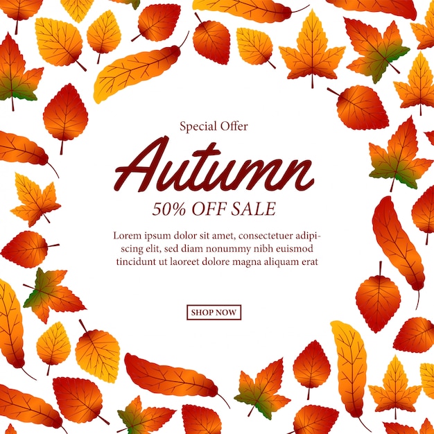 Herfst laat vallen sjabloon verkoopaanbieding