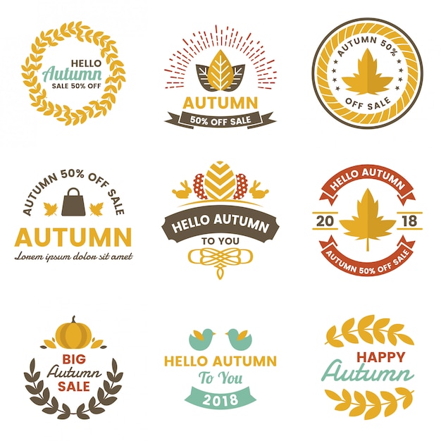 Herfst Label Vintage Vector Logo voor banner