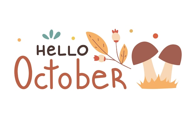 Vector herfst liefde kleurrijke belettering samenstelling schattige planner sticker gezellige handgetekende compositie